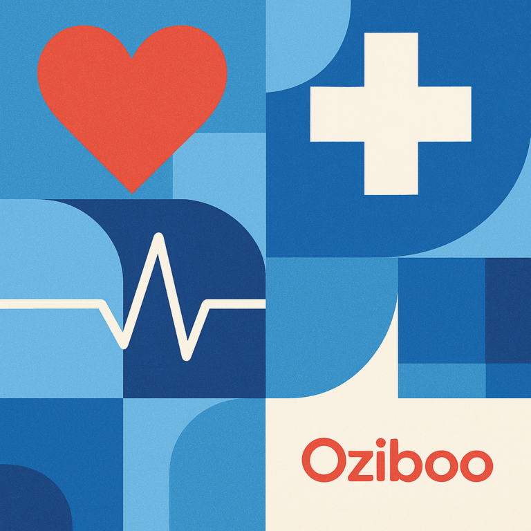 Ein abstraktes Bild das Gesundheitsdienstleistungen darstellt – mit stilisierten Symbolen wie Herz 8 768x768